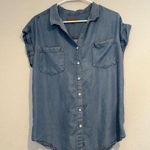 Jachs Girlfriend Soft Denim button Down Top